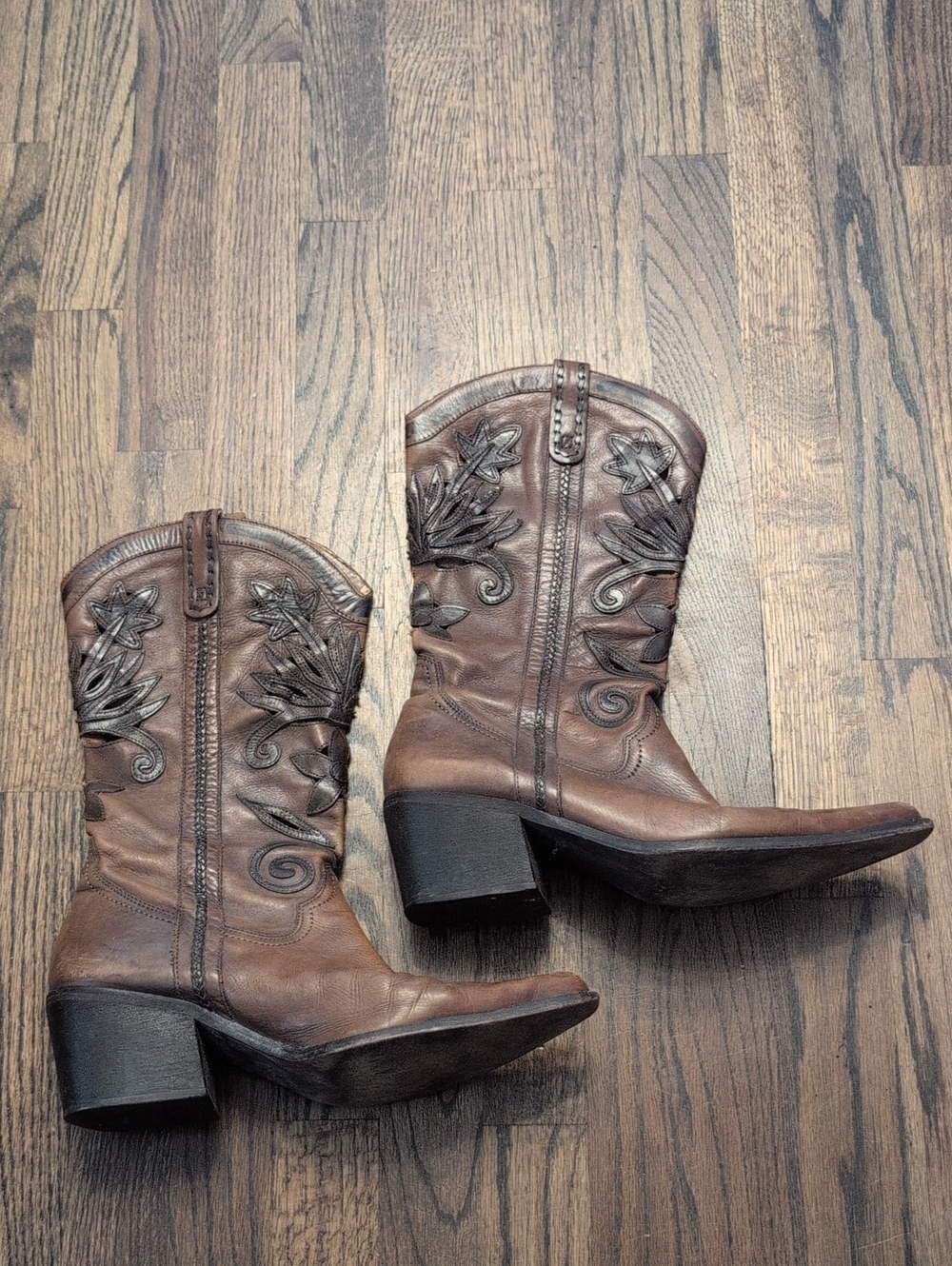 Carlos Santana Brown Leather Western Cowboy Boots